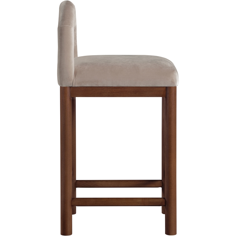 Meridian Furniture Conrad Taupe Velvet Counter Stool