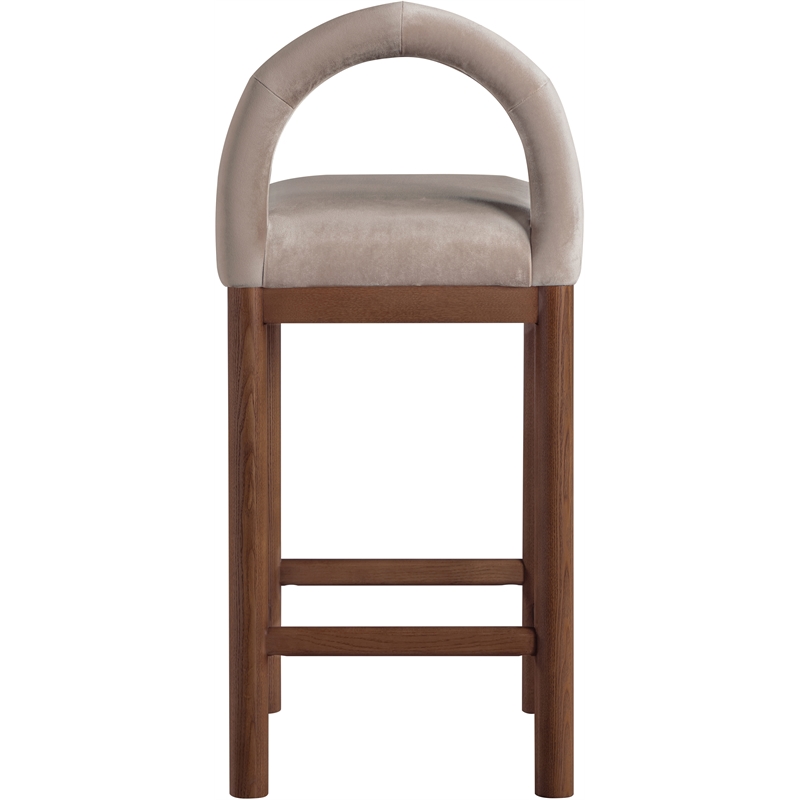 Meridian Furniture Conrad Taupe Velvet Counter Stool