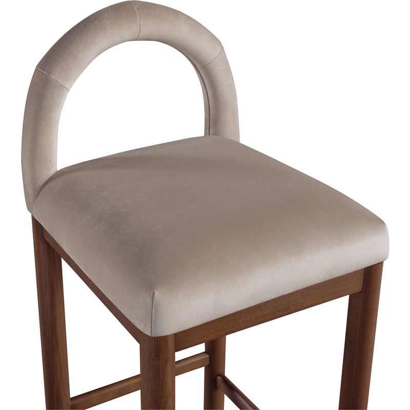 Meridian Furniture Conrad Taupe Velvet Counter Stool