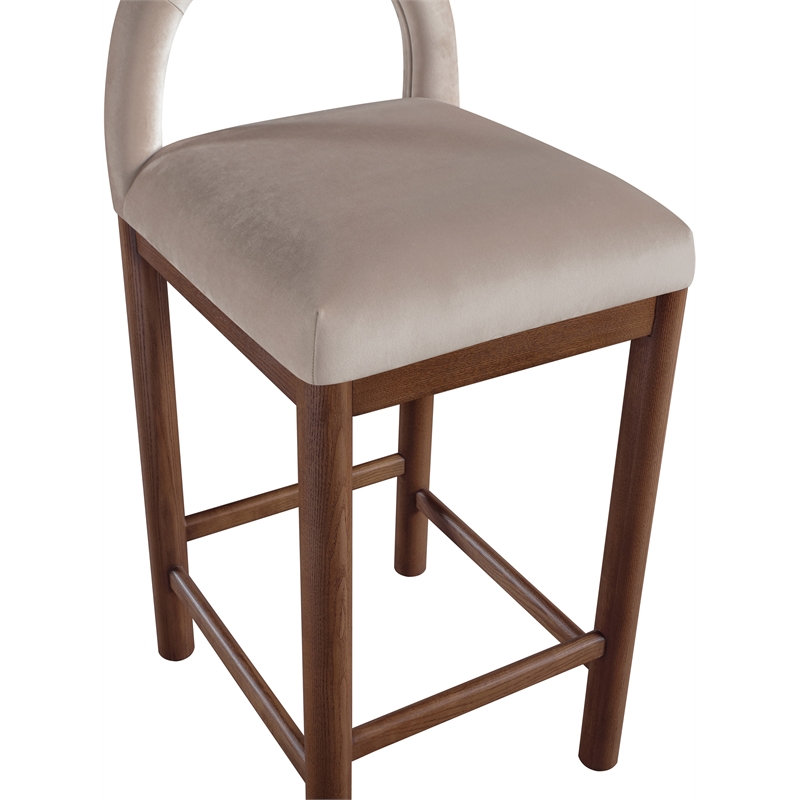 Meridian Furniture Conrad Taupe Velvet Counter Stool
