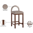 Meridian Furniture Conrad Taupe Velvet Counter Stool