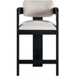 Meridian Furniture Sacha Beige Linen Textured Fabric Stool