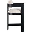 Meridian Furniture Sacha Beige Linen Textured Fabric Stool