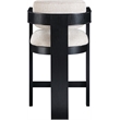 Meridian Furniture Sacha Beige Linen Textured Fabric Stool