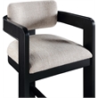 Meridian Furniture Sacha Beige Linen Textured Fabric Stool