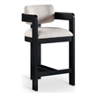 Meridian Furniture Sacha Beige Linen Textured Fabric Stool