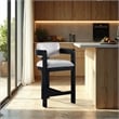 Meridian Furniture Sacha Grey Linen Textured Fabric Stool