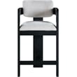 Meridian Furniture Sacha Grey Linen Textured Fabric Stool