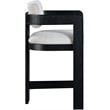 Meridian Furniture Sacha Grey Linen Textured Fabric Stool