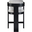 Meridian Furniture Sacha Grey Linen Textured Fabric Stool
