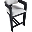 Meridian Furniture Sacha Grey Linen Textured Fabric Stool