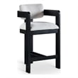 Meridian Furniture Sacha Grey Linen Textured Fabric Stool