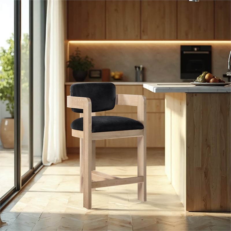 Meridian Furniture Sacha Black Velvet Stool