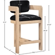 Meridian Furniture Sacha Black Velvet Stool