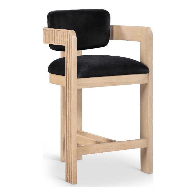 Meridian Furniture Sacha Black Velvet Stool