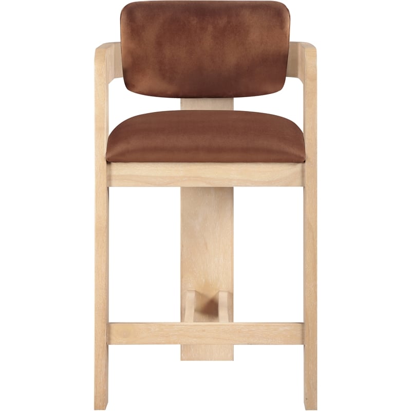 Meridian Furniture Sacha Cognac Velvet Stool
