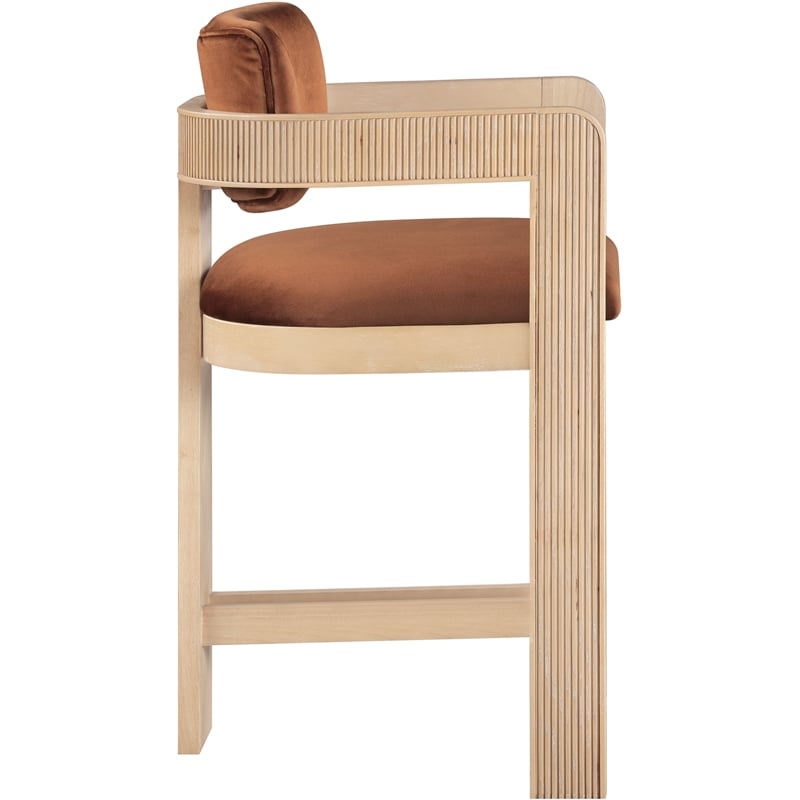 Meridian Furniture Sacha Cognac Velvet Stool