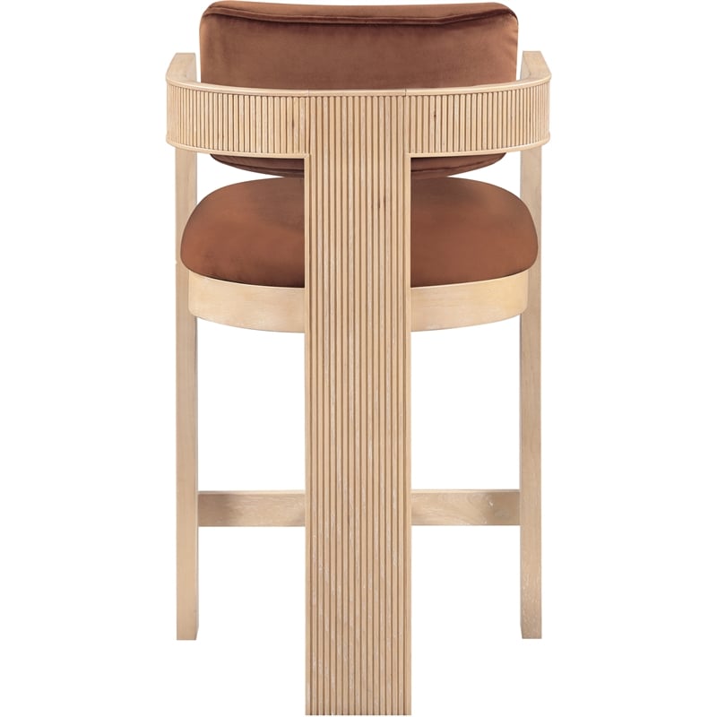 Meridian Furniture Sacha Cognac Velvet Stool