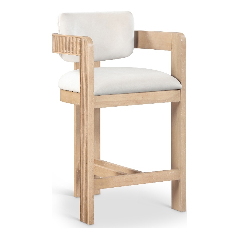 Meridian Furniture Sacha Cream Velvet Stool