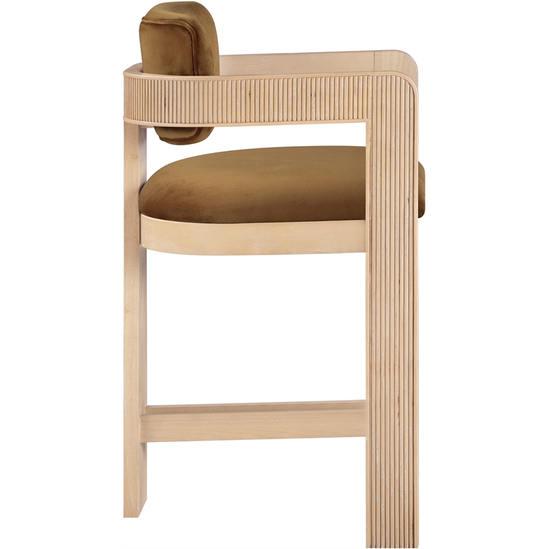 Meridian Furniture Sacha Saddle Velvet Stool