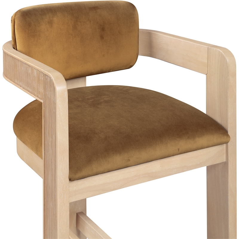 Meridian Furniture Sacha Saddle Velvet Stool