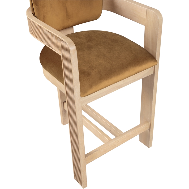 Meridian Furniture Sacha Saddle Velvet Stool