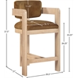 Meridian Furniture Sacha Saddle Velvet Stool