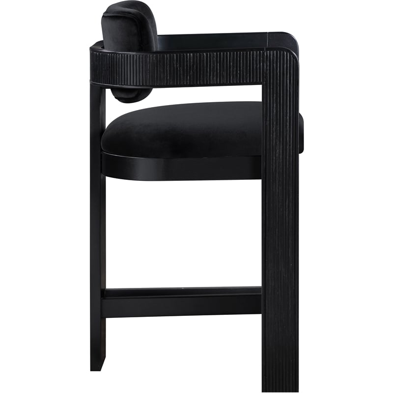 Meridian Furniture Sacha Black Velvet Stool