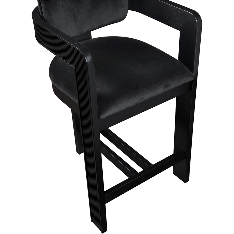 Meridian Furniture Sacha Black Velvet Stool