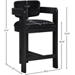 Meridian Furniture Sacha Black Velvet Stool