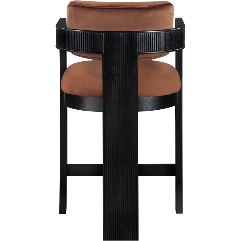Meridian Furniture Sacha Cognac Velvet Stool