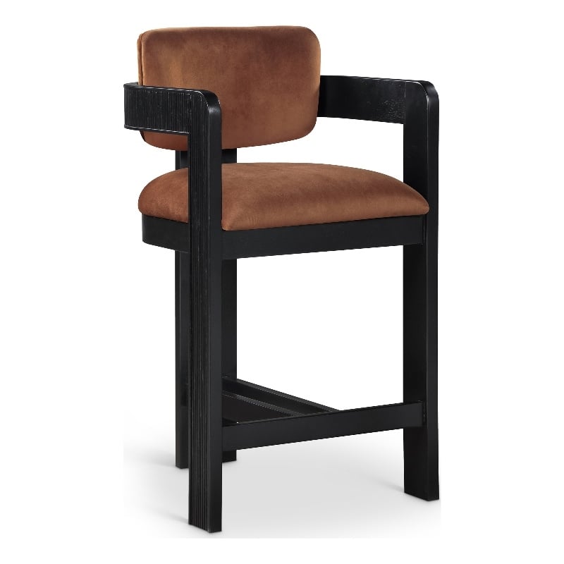 Meridian Furniture Sacha Cognac Velvet Stool
