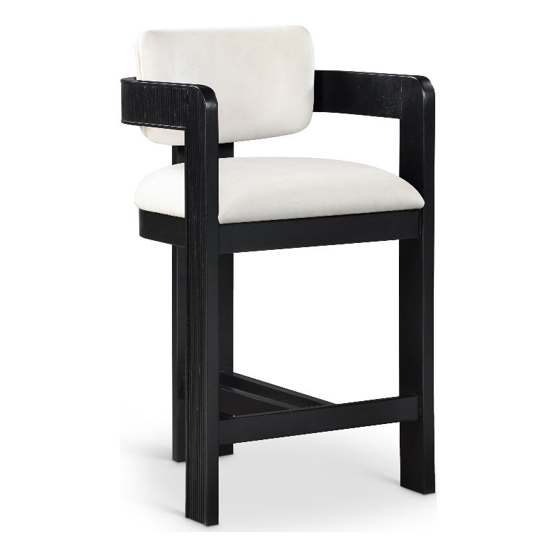 Meridian Furniture Sacha Cream Velvet Stool