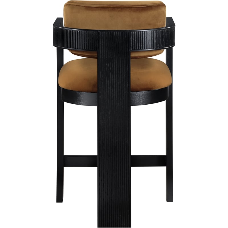 Meridian Furniture Sacha Saddle Velvet Stool