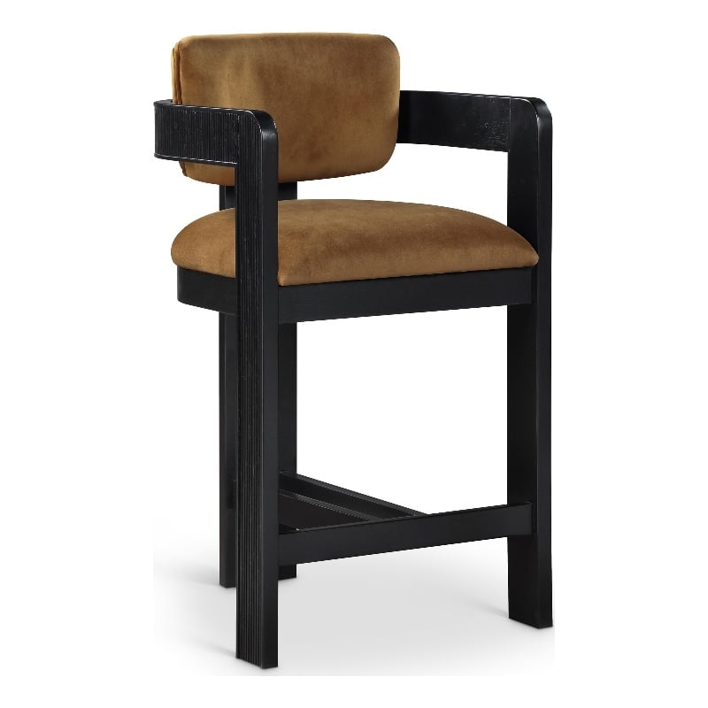 Meridian Furniture Sacha Saddle Velvet Stool