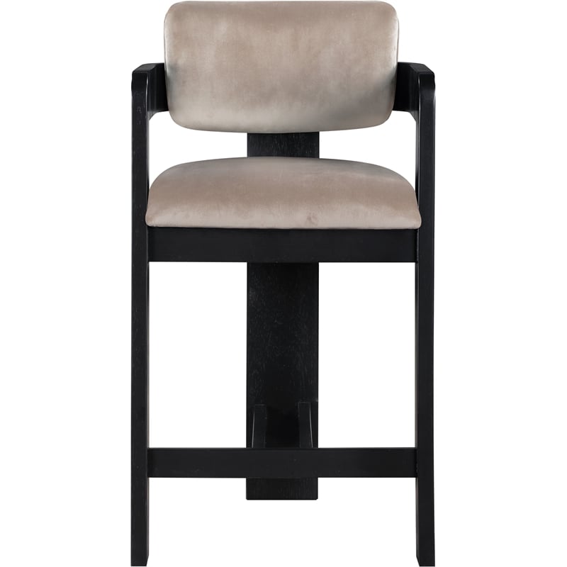 Meridian Furniture Sacha Taupe Velvet Stool