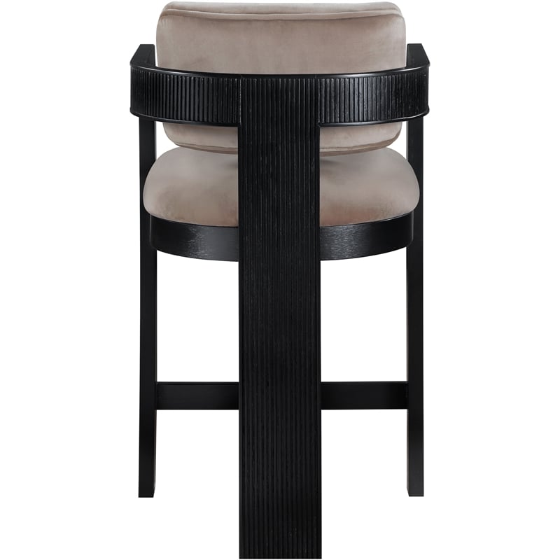 Meridian Furniture Sacha Taupe Velvet Stool