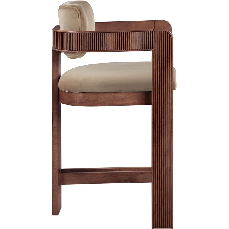 Meridian Furniture Sacha Beige Velvet Stool