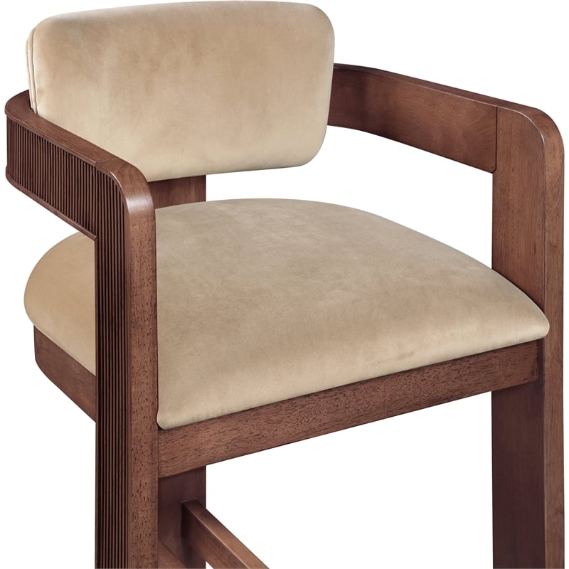Meridian Furniture Sacha Beige Velvet Stool