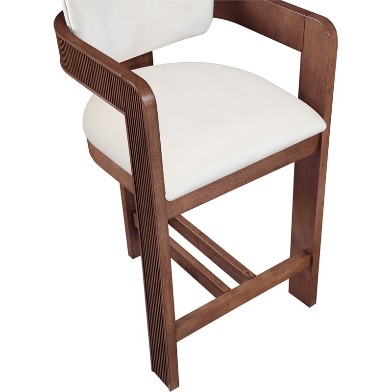 Meridian Furniture Sacha Cream Velvet Stool