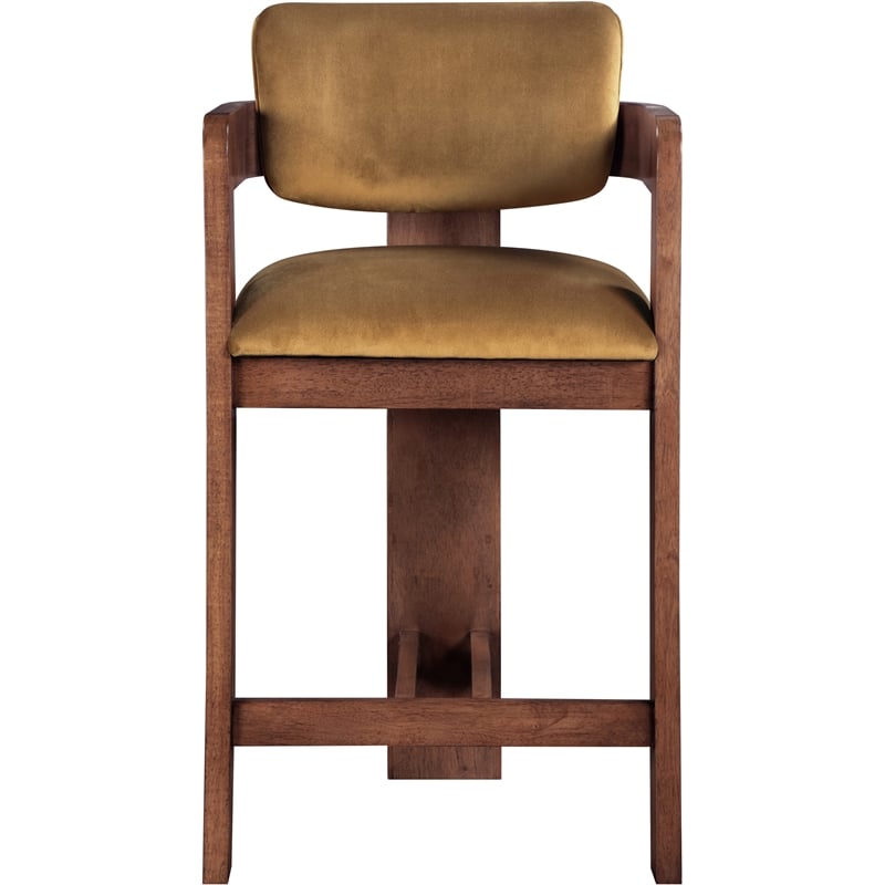 Meridian Furniture Sacha Saddle Velvet Stool