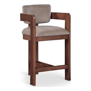 Meridian Furniture Sacha Taupe Velvet Stool