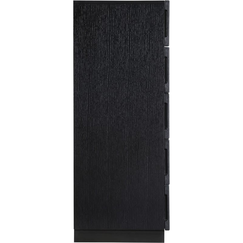 Meridian Furniture Weave Black Oak Veneer Chest