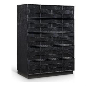 Meridian Furniture Weave Black Oak Veneer Chest