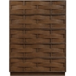 Meridian Furniture Weave Brown Oak Veneer Chest