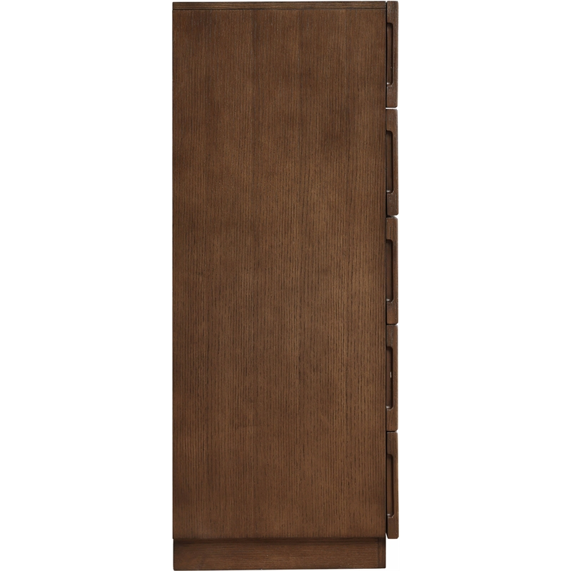 Meridian Furniture Weave Brown Oak Veneer Chest