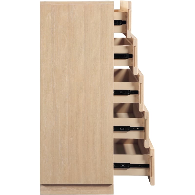Meridian Furniture Weave Natural Oak Veneer Chest
