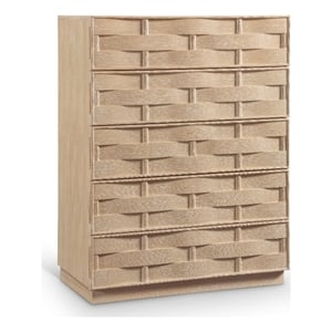 Meridian Furniture Weave Natural Oak Veneer Chest