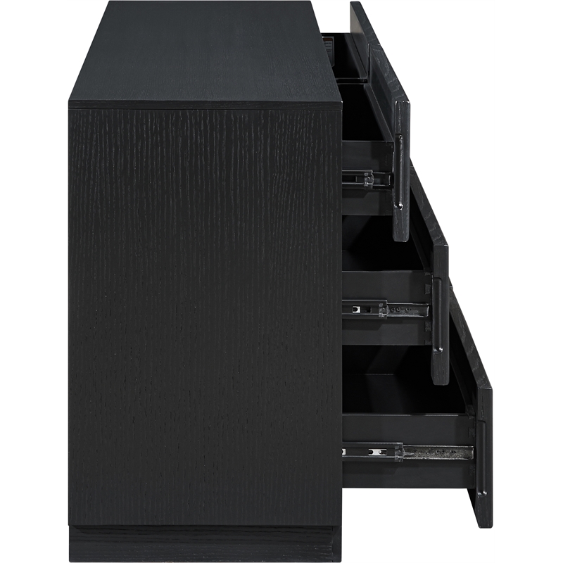 Meridian Furniture Weave Black Oak Veneer Dresser