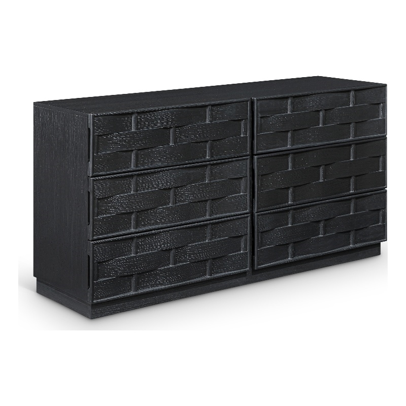 Meridian Furniture Weave Black Oak Veneer Dresser